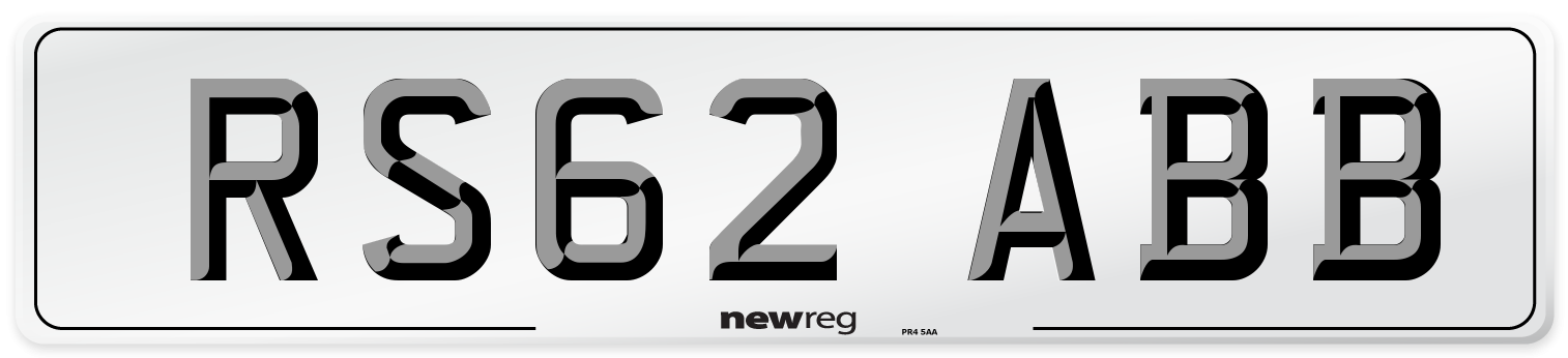 RS62 ABB Number Plate from New Reg